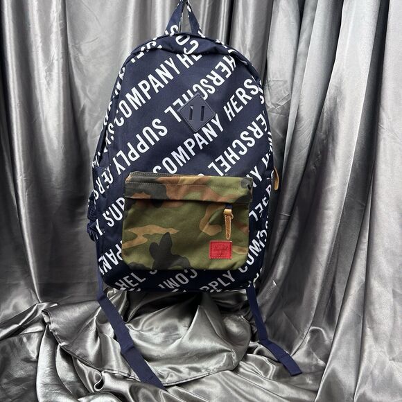 Herschel Supply Co. Pop Quiz 22L Backpack Roll Call Peacoat / Woodland Camo Bag - Picture 1 of 17